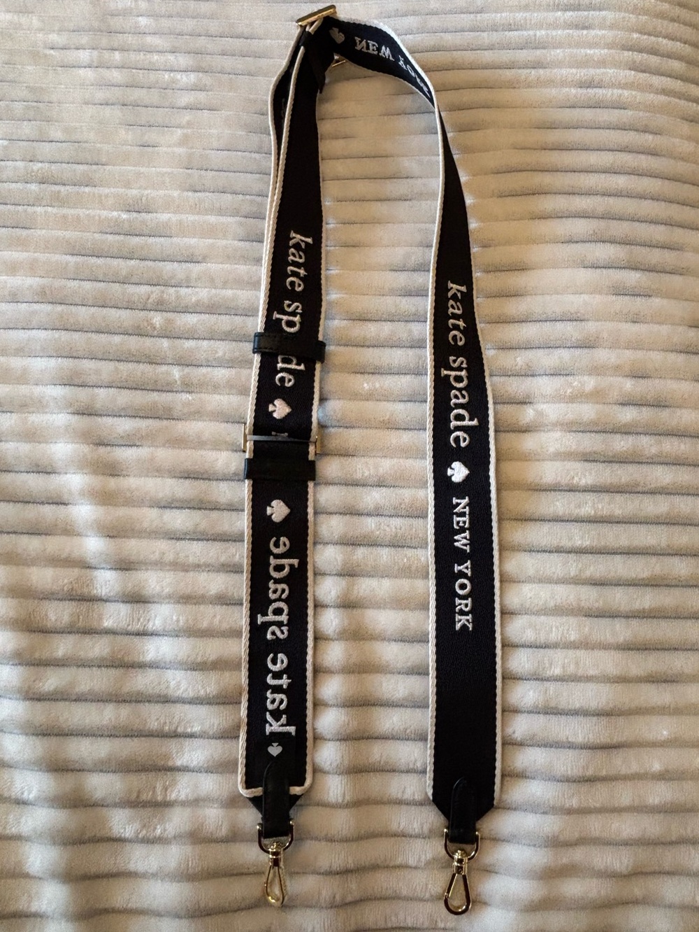 kate spade Black and Cream Logo Webbing Strap
